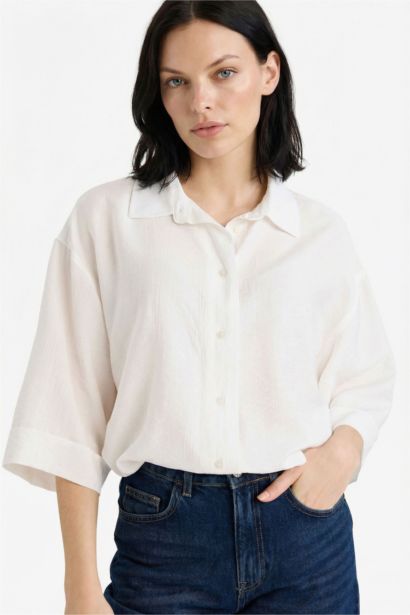 үлкен пішім Қысқа жеңді көйлек