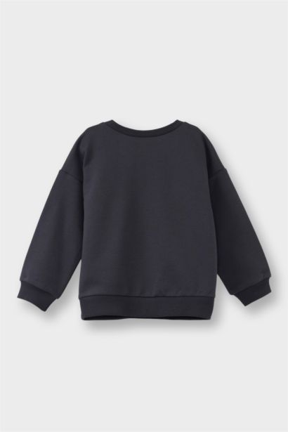 Disney Lilo & Stitch Bisiklet Yaka Sweatshirt Kız Bebek