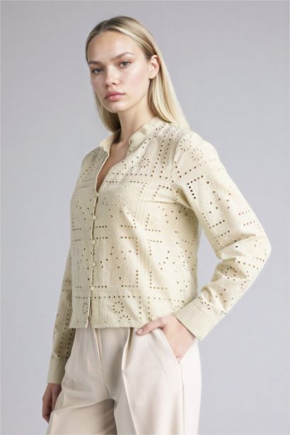 Рубашка с длинным рукавом стандартного кроя bronde для женщин