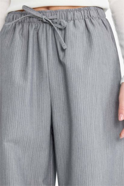 Wide Leg Striped Trousers