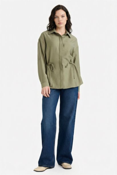 Рубашка с длинным рукавом стандартного кроя для женщин