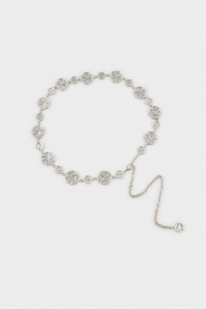 Kadın Silver Metal Zincir Kemer