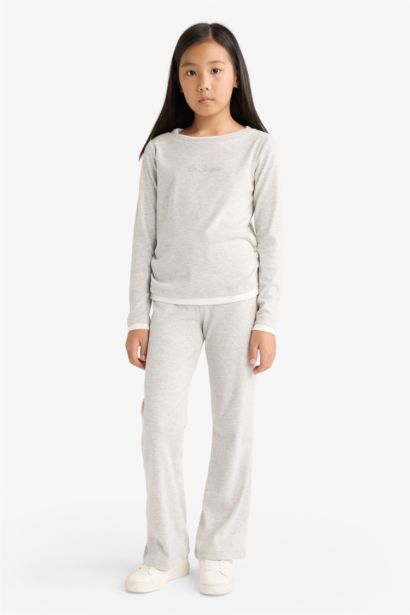 طقم بناتي تيشيرت وسويت بانتس - قطعتين