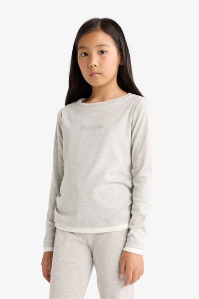 طقم بناتي تيشيرت وسويت بانتس - قطعتين