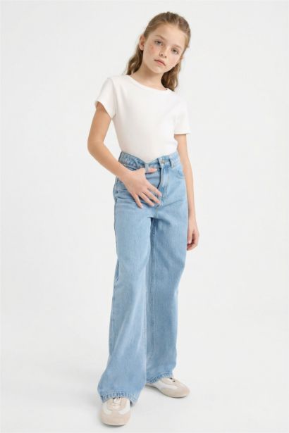 Қыздарға арналған 90's Wide Leg кең балақты джинс шалбар