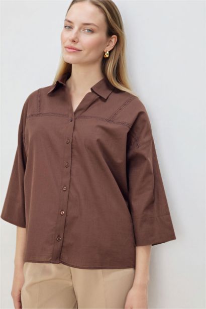 Relax Fit Shirt Collar Long Sleeve Shirt