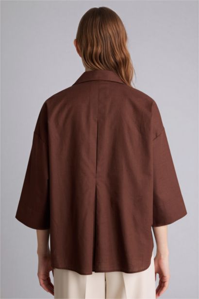 Relax Fit Shirt Collar Long Sleeve Shirt