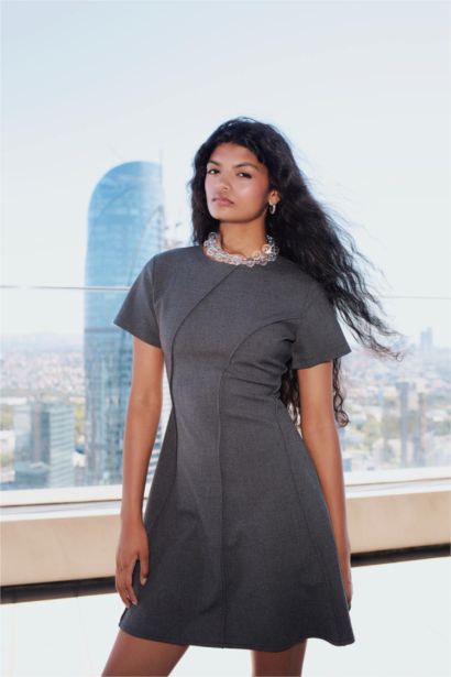 Crew Neck Mini Dress