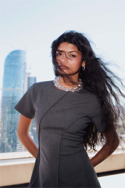 Crew Neck Mini Dress