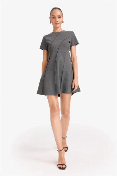 Crew Neck Mini Dress