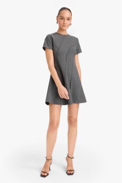 Crew Neck Mini Dress