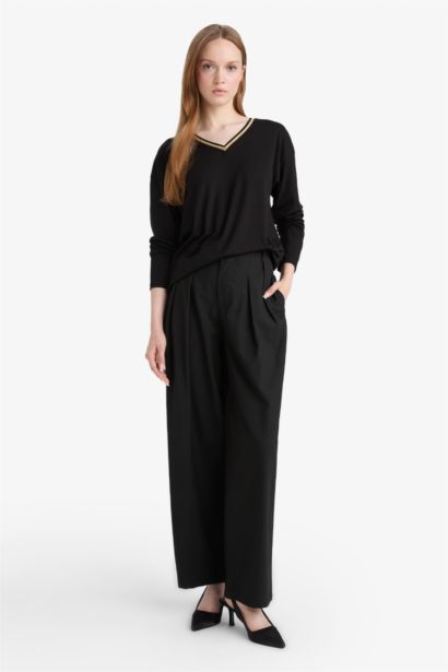 Regular Fit V-Neck Long Sleeve T-Shirt