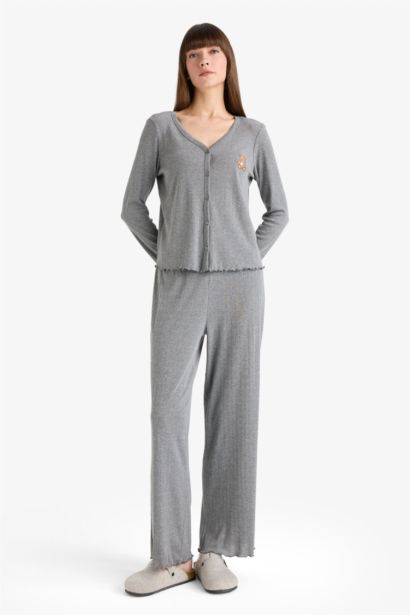 Fall in Love Regular Fit Top Bottoms 2 Piece Pajama Set