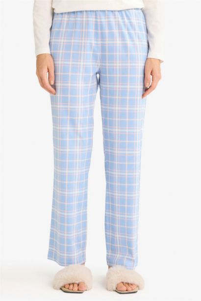 Pijama Takımı Regular Fit Uzun Kollu Üst Kareli Uzun Alt