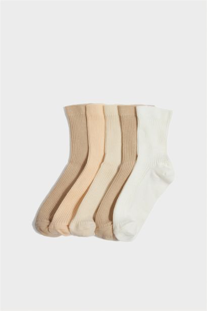 5'li Pamuklu Uzun Çorap Kız Çocuk