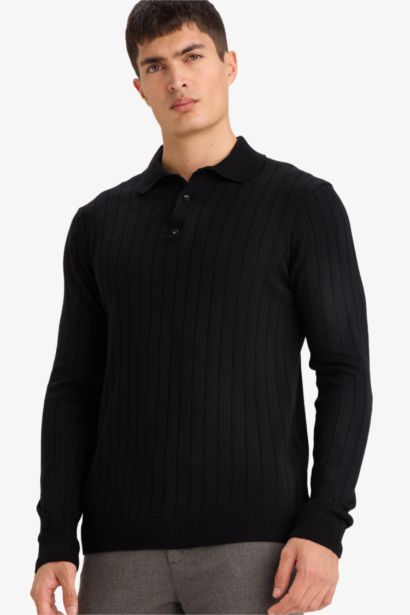 Standard Fit Polo Collar Knitwear Pullover