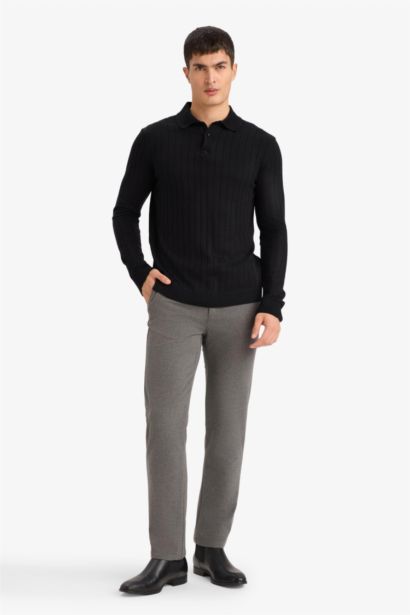 Standard Fit Polo Collar Knitwear Pullover