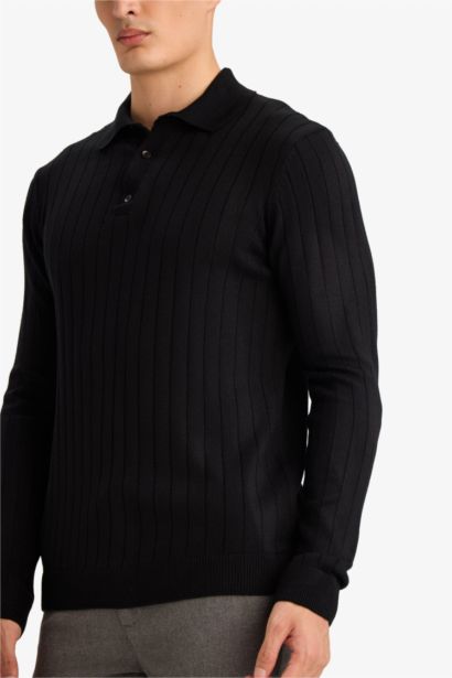 Standard Fit Polo Collar Knitwear Pullover