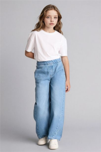 بنطرون جينز بناتي بالون فيت