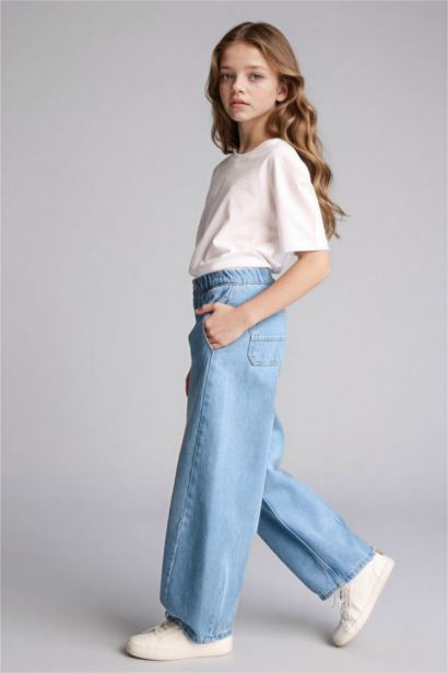 بنطرون جينز بناتي بالون فيت