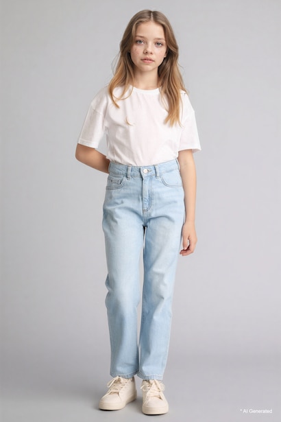Girl Mom Fit Wide Leg Jeans