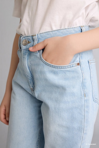 Girl Mom Fit Wide Leg Jeans