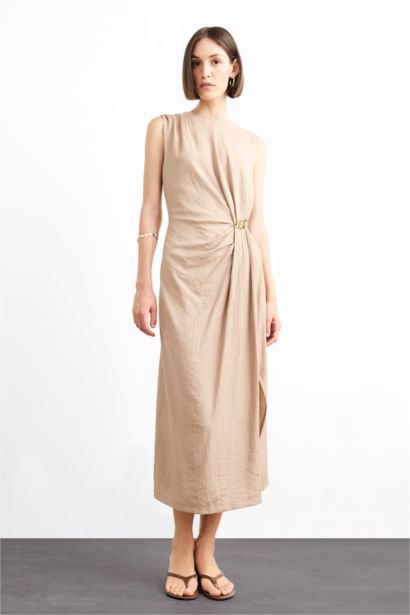 Slim Fit Poplin Sleeveless Dress