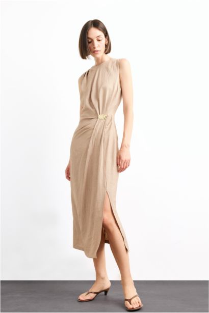 Slim Fit Poplin Sleeveless Dress