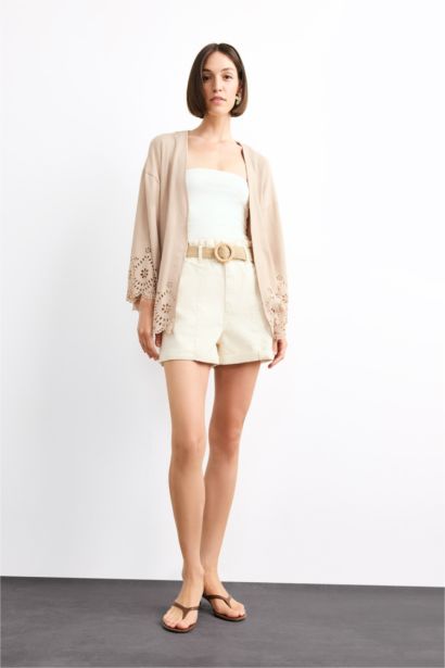 Fıtted Bürümcük Uzun Kollu Bluz