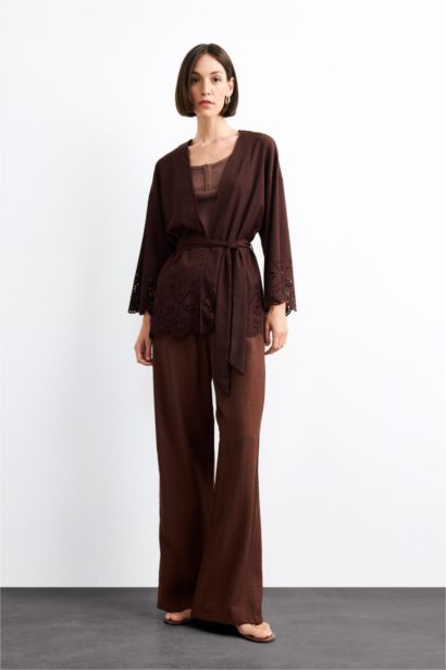 Fıtted Bürümcük Uzun Kollu Bluz