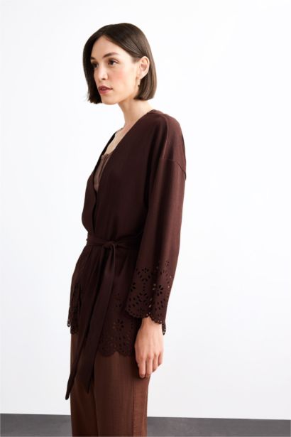 Fıtted Bürümcük Uzun Kollu Bluz