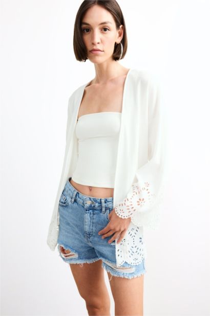 Fıtted Bürümcük Uzun Kollu Bluz