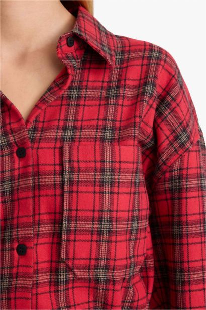 قميص ردن طويل فلانيل اوفر سايز