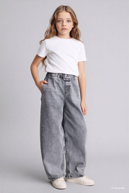 Relaxed Fit Jean Kız Çocuk