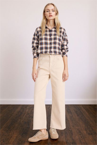 Chemise oversize à carreaux à manches longues