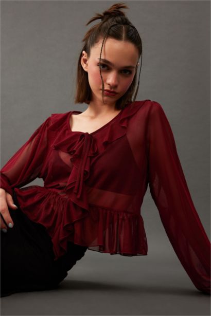 Şifon Uzun Kollu Tişört