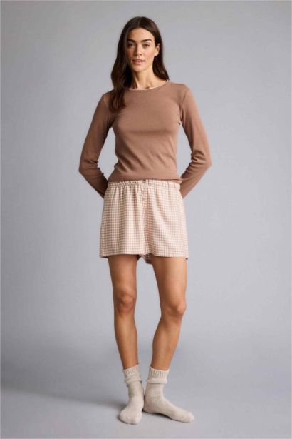 Regular Fit Crew Neck Ribana Knitted Tops