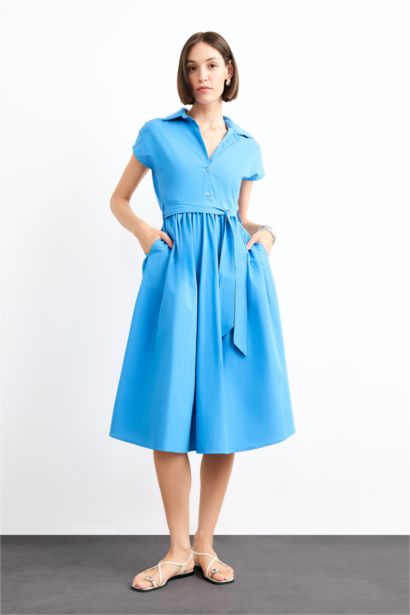 Terry Cotton Short Sleeve Long Length Dress