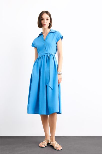 Terry Cotton Short Sleeve Long Length Dress