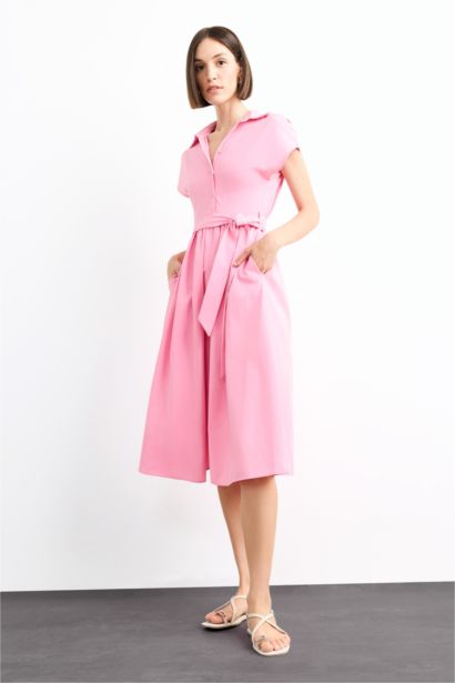 فستان طويل نص ردن تيري قطن