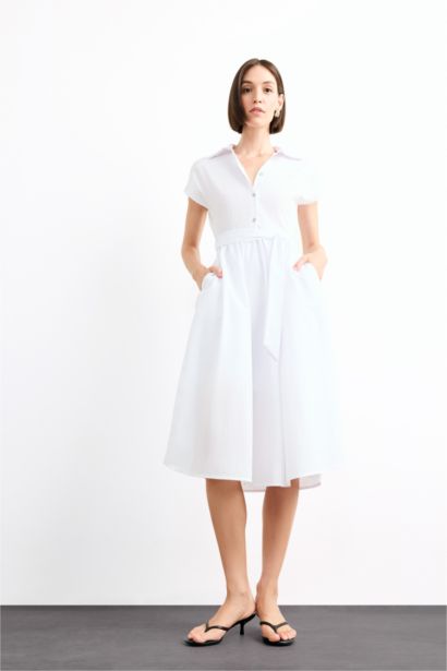 Terry Cotton Short Sleeve Long Length Dress
