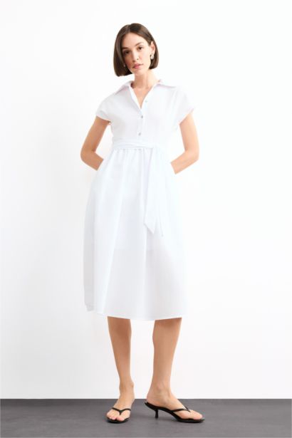 Terry Cotton Short Sleeve Long Length Dress