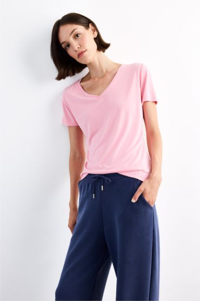 V-Neck Modal Short Sleeve T-Shirt