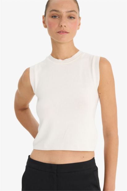 Débardeur en maille à col rond Coupe ajustée