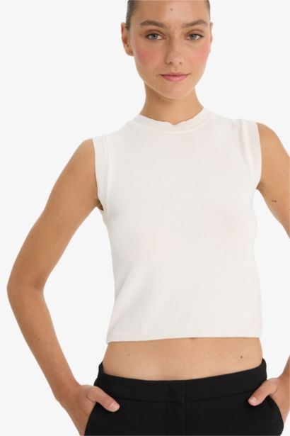 Débardeur en maille à col rond Coupe ajustée
