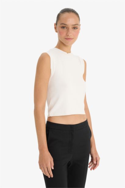 Débardeur en maille à col rond Coupe ajustée