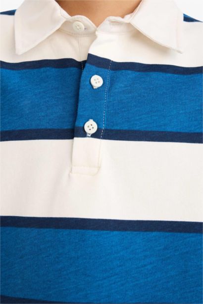 تيشيرت بولو ولادي نص ردن قماش خفيف قصة عادية