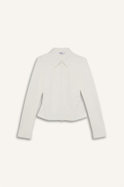 Slim Fit Shirt Collar Long Sleeve Shirt