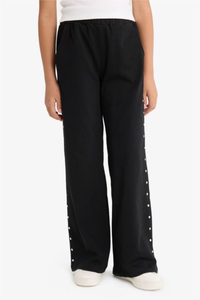 بنطرون بجامة رياضي بناتي وايد ليج برجل واسع