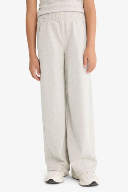 Girl Elastic Waist Wide Leg Sweatpants
